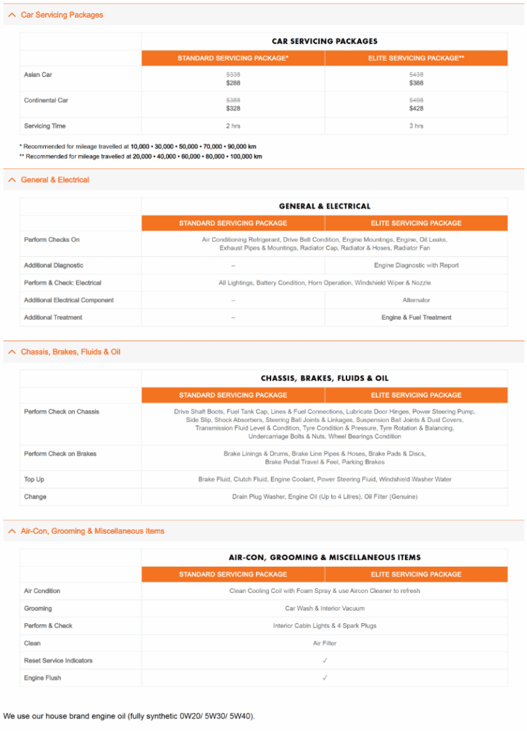 Car Servicing Packages - Autobacs